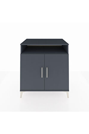 Kronos Şifonyer 3 Raflı 2 Kapaklı 88x59x96 Antrasit-Antrasit