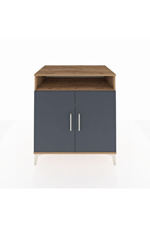 Kronos Şifonyer 3 Raflı 2 Kapaklı 88x59x96 Çam-Antrasit