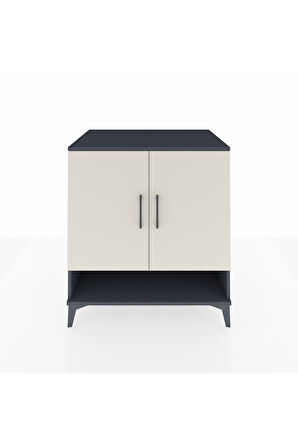 Kronos Şifonyer 3 Raflı 2 Kapaklı 88x59x96 Antrasit-Aytaşı