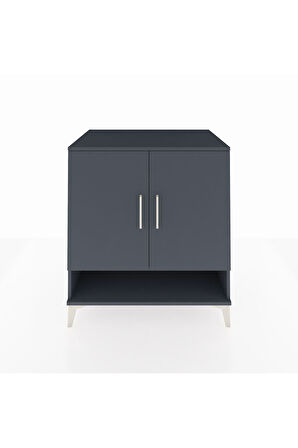 Kronos Şifonyer 3 Raflı 2 Kapaklı 88x59x96 Antrasit-Antrasit