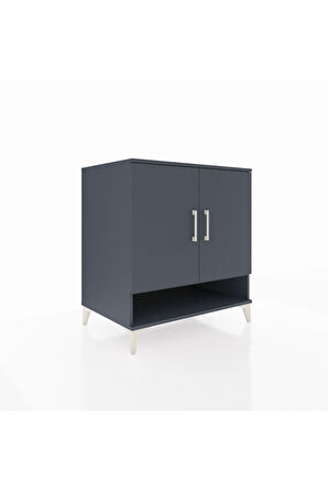 Kronos Şifonyer 3 Raflı 2 Kapaklı 88x59x96 Antrasit-Antrasit