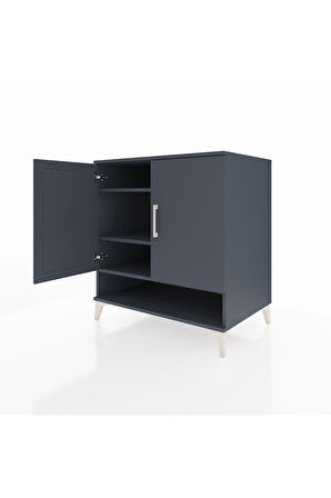 Kronos Şifonyer 3 Raflı 2 Kapaklı 88x59x96 Antrasit-Antrasit