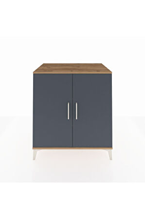 Kronos Şifonyer 2 Raflı 2 Kapaklı 88x59x96 Çam-Antrasit