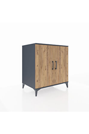 Kronos Şifonyer 2 Kapaklı 88x59x96 Antrasit-Çam