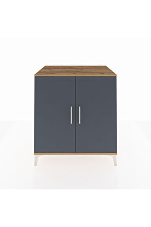 Kronos Şifonyer 2 Kapaklı 88x59x96 Çam-Antrasit