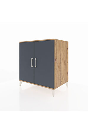 Kronos Şifonyer 2 Kapaklı 88x59x96 Çam-Antrasit