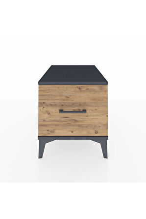 Kronos Komodin Tek Çekmeceli 44x59x48 Antrasit-Çam