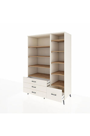 Kronos Dolap 9 Raflı 4 Çekmeceli  132x59x195 Aytaşı-Çam/Aytaşı