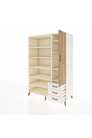 Kronos Dolap 9 Raflı 3 Çekmeceli Tek Kapaklı  132x59x195 Aytaşı-Çam/Aytaşı