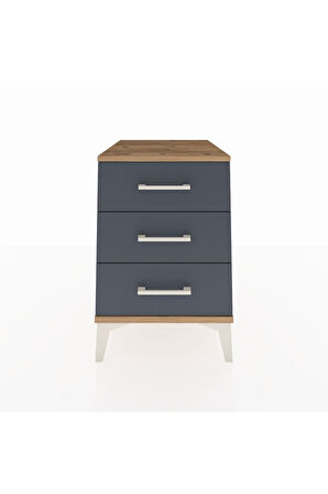 Kronos Komodin 3 Çekmeceli 44x59x64 Çam-Antrasit