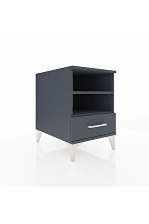 Kronos Komodin 2 Raflı Tek Çekmeceli 44x59x64 Antrasit-Antrasit