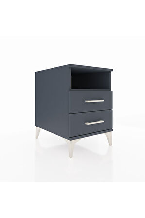 Kronos Komodin Tek Raflı 2 Çekmeceli 44x59x64 Antrasit-Antrasit