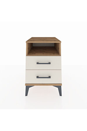 Kronos Komodin Tek Raflı 2 Çekmeceli 44x59x64 Çam-Aytaşı