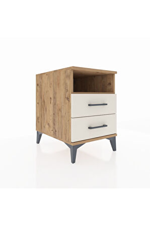 Kronos Komodin Tek Raflı 2 Çekmeceli 44x59x64 Çam-Aytaşı