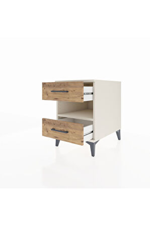 Kronos Komodin Tek Raflı 2 Çekmeceli 44x59x64 Aytaşı-Çam