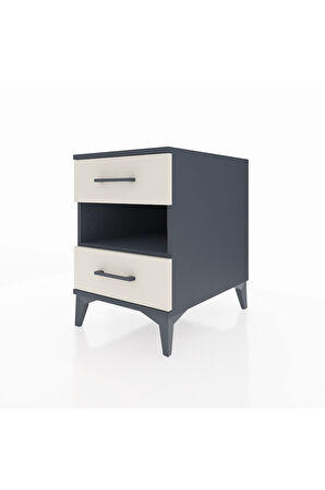 Kronos Komodin Tek Raflı 2 Çekmeceli 44x59x64 Antrasit-Aytaşı