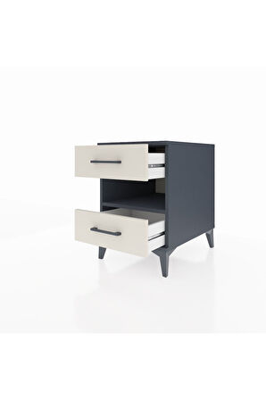 Kronos Komodin Tek Raflı 2 Çekmeceli 44x59x64 Antrasit-Aytaşı