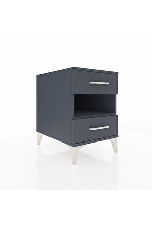 Kronos Komodin Tek Raflı 2 Çekmeceli 44x59x64 Antrasit-Antrasit