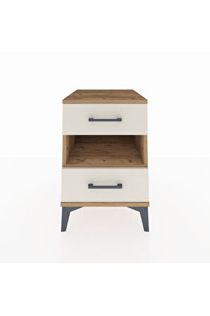 Kronos Komodin Tek Raflı 2 Çekmeceli 44x59x64 Çam-Aytaşı