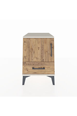 Kronos Komodin 2 Raflı Tek Çekmeceli Tek Kapaklı 44x59x64 Aytaşı-Çam