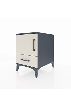 Kronos Komodin 2 Raflı Tek Çekmeceli Tek Kapaklı 44x59x64 Antrasit-Aytaşı