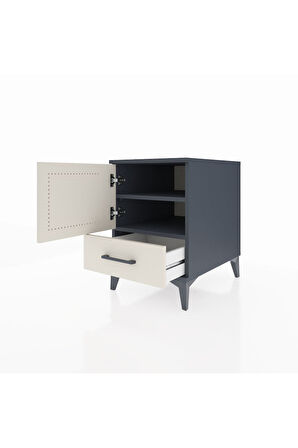 Kronos Komodin 2 Raflı Tek Çekmeceli Tek Kapaklı 44x59x64 Antrasit-Aytaşı