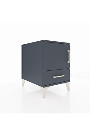 Kronos Komodin 2 Raflı Tek Çekmeceli Tek Kapaklı 44x59x64 Antrasit-Antrasit