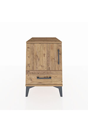 Kronos Komodin 2 Raflı Tek Çekmeceli Tek Kapaklı 44x59x64 Çam-Çam