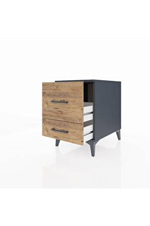 Kronos Komodin 2 Çekmeceli 44x59x64 Antrasit-Çam