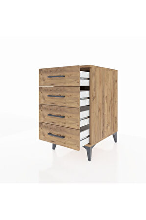 Kronos Komodin 4 Çekmeceli 44x59x80 Çam-Çam