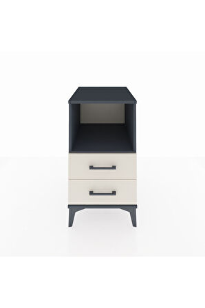 Kronos Komodin Tek Raflı 2 Çekmeceli 44x59x80 Antrasit-Aytaşı