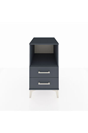 Kronos Komodin Tek Raflı 2 Çekmeceli 44x59x80 Antrasit-Antrasit