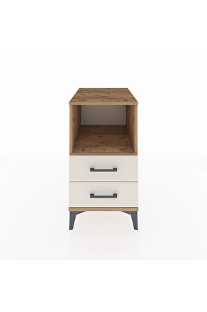 Kronos Komodin Tek Raflı 2 Çekmeceli 44x59x80 Çam-Aytaşı