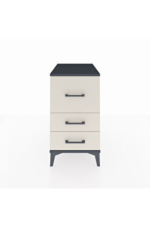 Kronos Komodin 3 Çekmeceli 44x59x80 Antrasit-Aytaşı