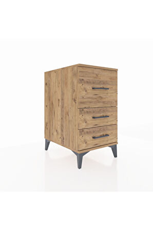 Kronos Komodin 3 Çekmeceli 44x59x80 Çam-Çam