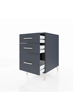 Kronos Komodin 3 Çekmeceli 44x59x80 Antrasit-Antrasit
