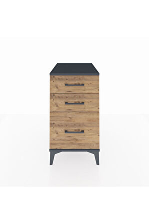 Kronos Komodin 3 Çekmeceli 44x59x80 Antrasit-Çam