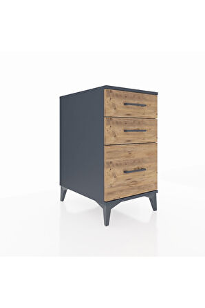 Kronos Komodin 3 Çekmeceli 44x59x80 Antrasit-Çam
