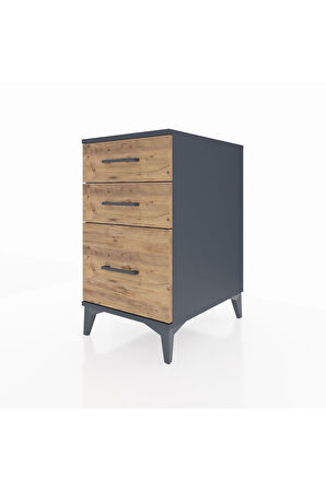 Kronos Komodin 3 Çekmeceli 44x59x80 Antrasit-Çam