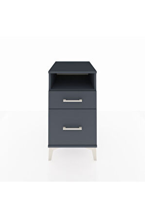 Kronos Komodin Tek Raflı 2 Çekmeceli 44x59x80 Antrasit-Antrasit