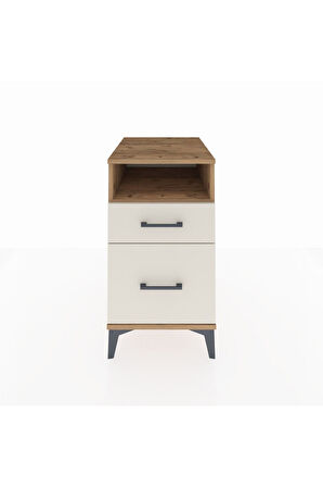 Kronos Komodin Tek Raflı 2 Çekmeceli 44x59x80 Çam-Aytaşı