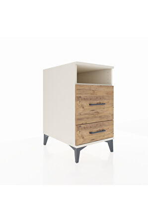 Kronos Komodin Tek Raflı 2 Çekmeceli 44x59x80 Aytaşı-Çam