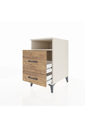 Kronos Komodin Tek Raflı 2 Çekmeceli 44x59x80 Aytaşı-Çam