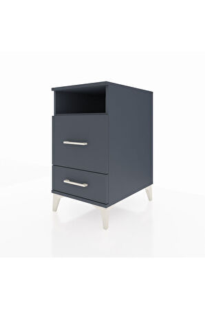 Kronos Komodin Tek Raflı 2 Çekmeceli 44x59x80 Antrasit-Antrasit