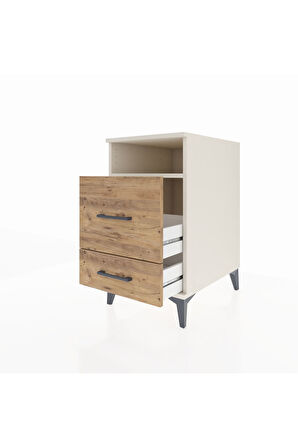 Kronos Komodin Tek Raflı 2 Çekmeceli 44x59x80 Aytaşı-Çam