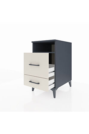 Kronos Komodin Tek Raflı 2 Çekmeceli 44x59x80 Antrasit-Aytaşı