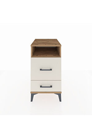 Kronos Komodin Tek Raflı 2 Çekmeceli 44x59x80 Çam-Aytaşı