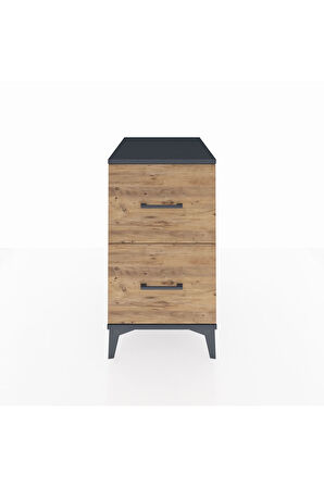 Kronos Komodin 2 Çekmeceli 44x59x80 Antrasit-Çam