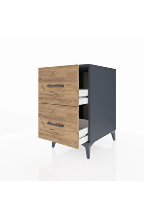 Kronos Komodin 2 Çekmeceli 44x59x80 Antrasit-Çam