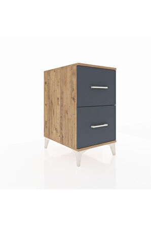 Kronos Komodin 2 Çekmeceli 44x59x80 Çam-Antrasit